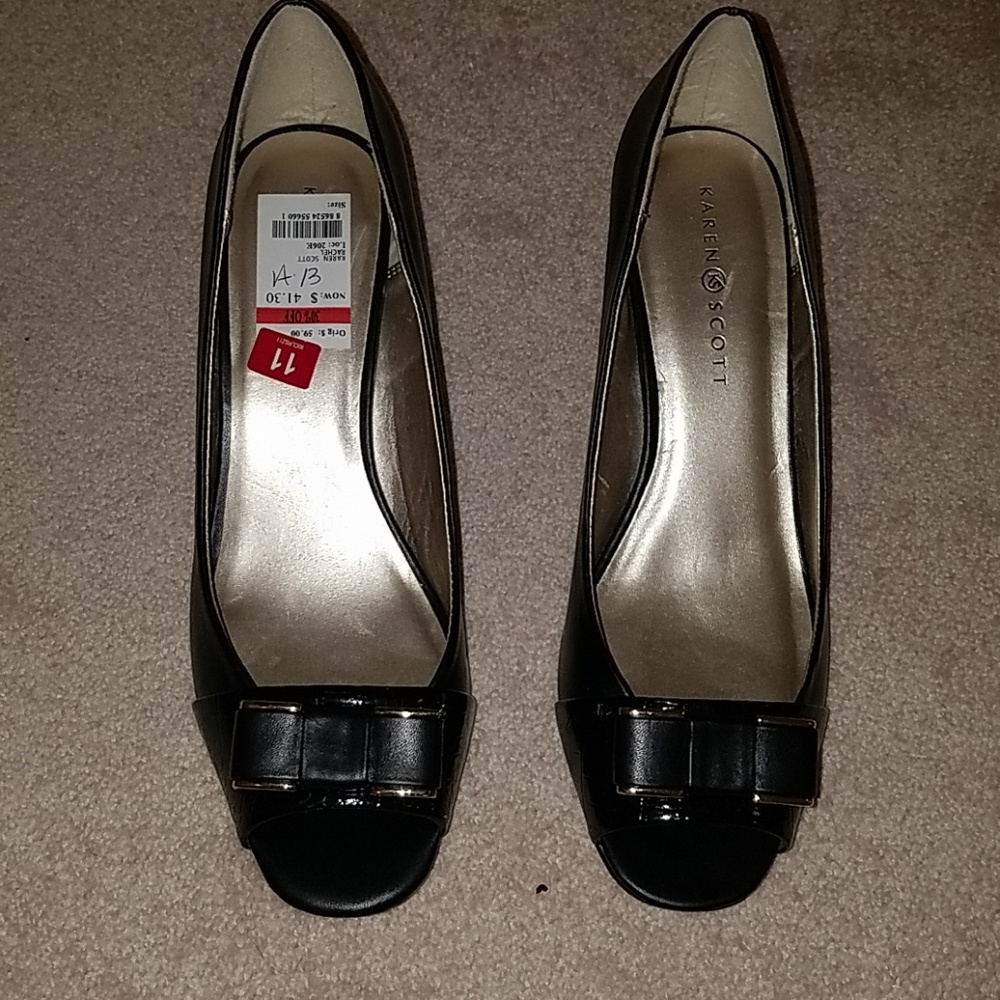 Black and gold heels